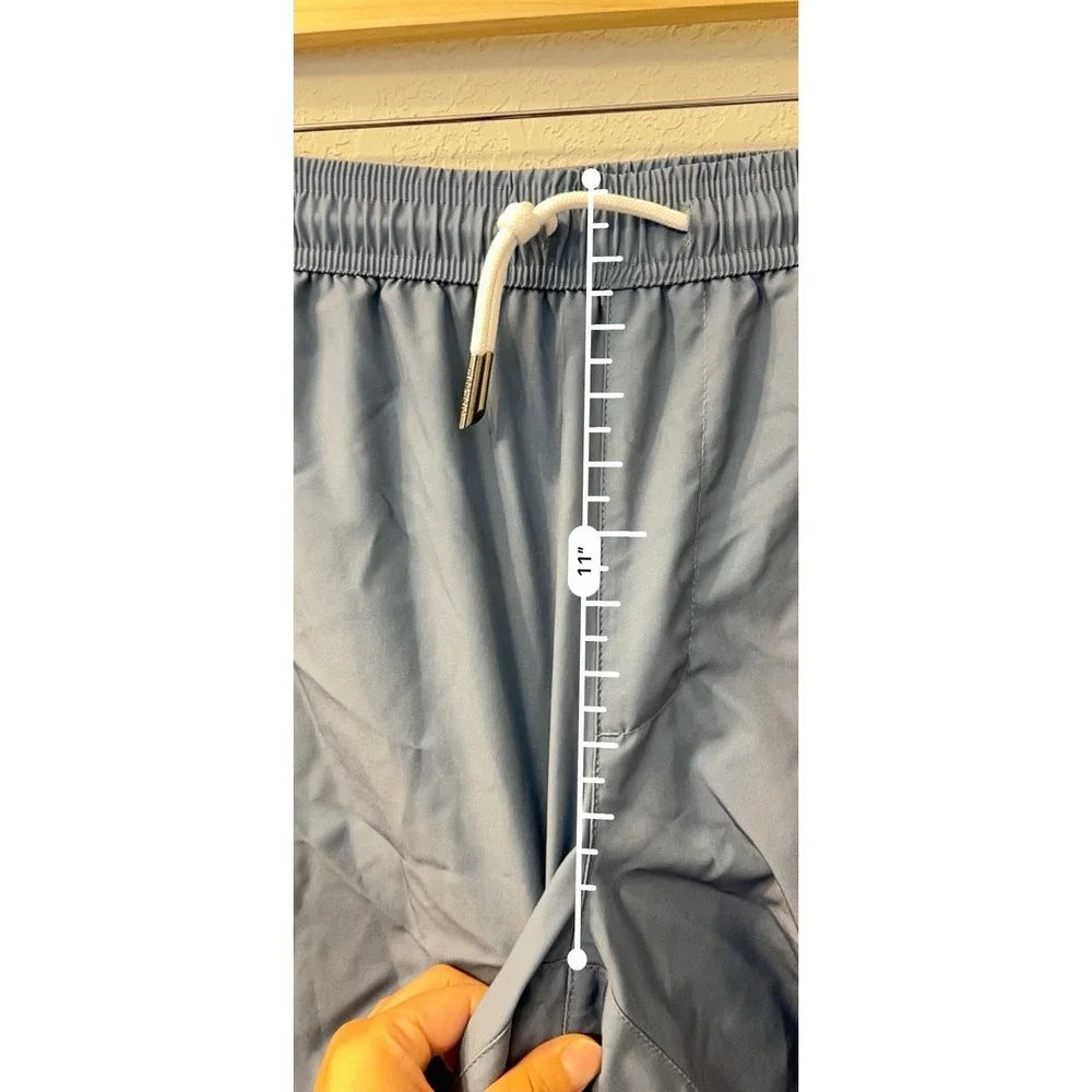 Maamgic Men's Quick Dry Swim Trunks Light Blue Elastic Waist